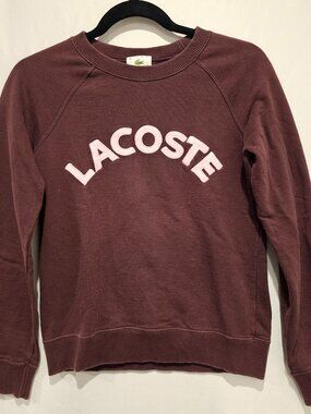 Lacoste Women's Graphic Logo Crewneck Sweatshirt Purple Pink Size S